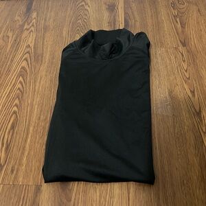 Black Mockneck Long Sleeve Athletic Shirt Size Medium